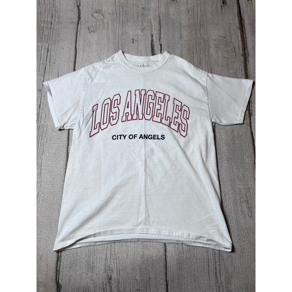 PacSun Los Angeles City of Angels Graphic Tee Mens Medium White Streetwear